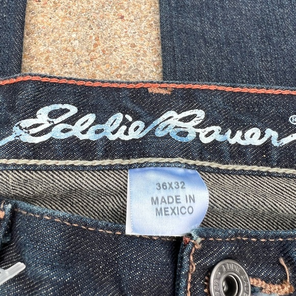 Eddie Bauer Mens Straight DK Indigo Denim Jeans - Picture 7 of 11